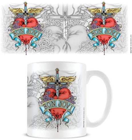 Pyramid International Bon Jovi Dolchherz-Tasse für den Alltag, 315 ml, Einheitsgröße