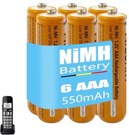 NI-MH AAA Rechargeable Battery 1.2V 550mah 6-Pack AAA rechargeable Batteries for Panasonic BT Gigaset Cordless Phones