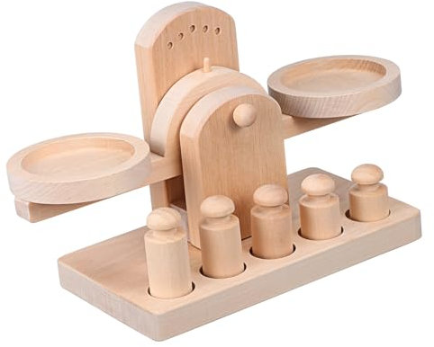 Toyvian 1 Set Bilancia in Legno Giocattolo Con Bilancia Su Scala Matematica Per Giocattolo in Scala Di Bilanciamento Bilancia Montessori Scala Prescolare Albero Di Loto