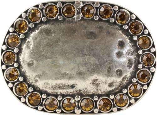BELTINGER Gürtelschnalle Rounded Bling 4,0 cm | Buckle Wechselschließe Gürtelschließe 40mm Massiv | Mit hochwertigem Strass
