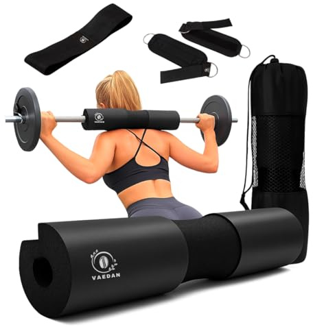 VAEDAN Almohadilla Barra Gimnasio, Tobilleras para Polea Gym y Banda Elástica. Set Accesorios de Entrenamiento de glúteo y Pierna para Mujer Incluye Bolsa de Transporte y Ebook con guía de Ejercicios