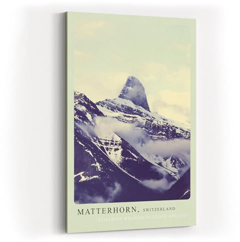 Paul Sinus Kunstdruck 40x60cm Matterhorn – majestätisches Bergpanorama in Wolken und Schnee
