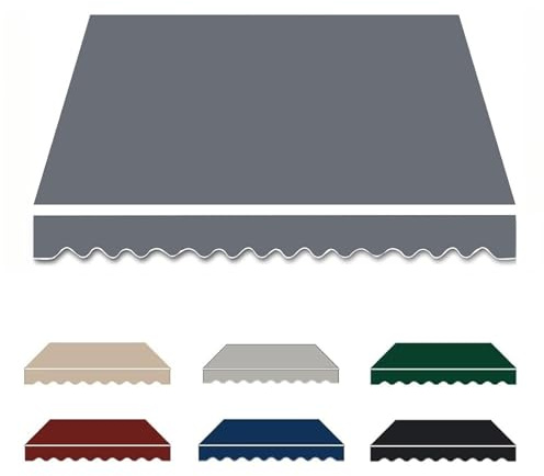 Uteplats Markis 2.5 x 2m/3 x 2m/3 x 2.5m/4 x 2.5m/5 x 2m Tygbyte för Utdragbara Markiser Uv -resistent Vattentät Polyesterduk Utomhus Tak för Däck, Butik, Pergola(Size:5x2.5m,Color:Dark Gray)