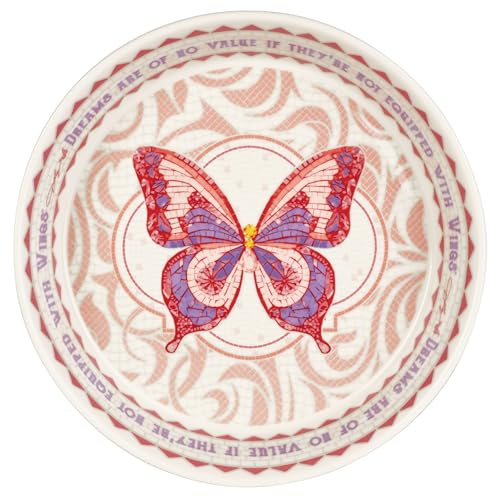 Dolly Parton Jeweled Mosaic Butterfly Design Pie Quiche Dish Stoneware, Oven Safe, Bakeware, Baking Dish, 10 Inch