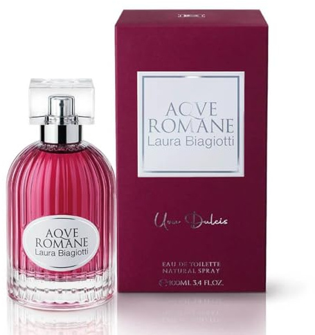 Laura Biagiotti Aqve Romane Uva Dulcius Eau de Toilette Spray für Damen, fruchtiger Blumenduft, 100 ml