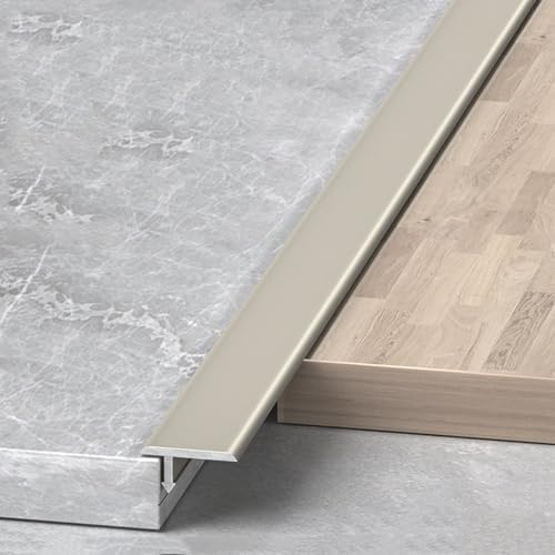 Floor Gap Covering Joining Strip, T-Molding Aluminum Floor Bars Tiles Edge Trim, for Joining Flooring Gaps(Champagne Color,16.0mm)