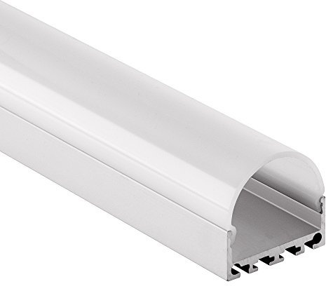PN4 Cursa C13 LED Profil 2m Aluminium eloxiert LED Alu Profil f. LED Streifen & LED Flexbänder LED Profil 2m + Abdeckung Opal Aluprofil