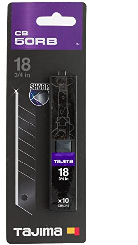Tajima CB50RB Razar Black Lames de rechange 18 mm, Noir, Set de 10 Pièces