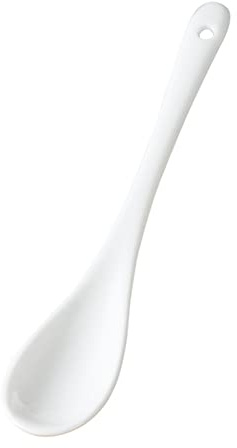 AKOAK 5 Inches White Ceramic Spoon for Coffee,Tea,Yogurt,Ice-cream,Appetizers and Desserts