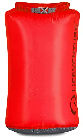 Lifeventure Ultralight Dry Daypack Rot - 25 Liter - Rot - Einfarbig - Schnalle - Polyester mit Silikonbeschichtung - 580 x 310 x 224 mm - 60 g - Rucksack - Tagesrucksack