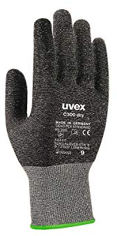 UVEX C300 Dry, 60549 10 Paar, Gr. 7, Schnittschutzhandschuh aus Mischgewebe, Glasfaser, Kunststoff