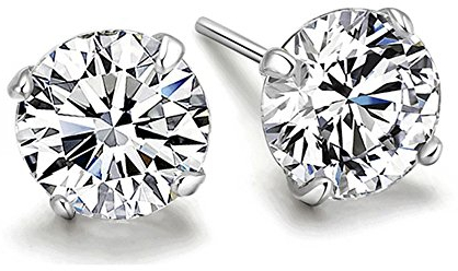 Ohrstecker Silber Damen Ohrringe 925 Sterling Silber Funkeln Kubisches 3A Würfel-Zirkonia Ohrringe für Damen 6mm, Schmuck mit Schmuckkästchen (8mm)