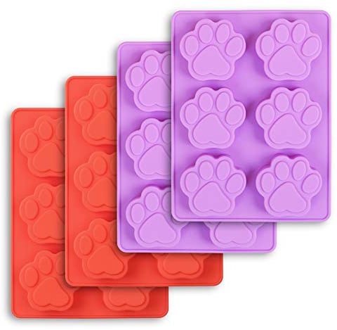 Cozihom Silikon-Backformen, Lebensmittelqualität, BPA-frei für Schokolade, Süßigkeiten, Kuchen, Pudding, Gelee 6 cavities puppy paw