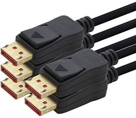 5 x câble DP 8K 60 Hz - 1 m - Câble Displayport, bande passante DP 1.4 de max. 32,4 Gbit s 7680 x 4320 60 Hz compatible 1.3, 1.2, 1.1, HDR10, HDCP 2.2 noir