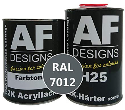 Alex Flittner Designs Peinture acrylique 2K pour voiture - 4,5 kg - RAL 7012 - Gris basalte brillant - Avec durcisseur