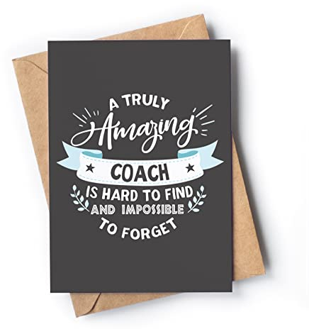 Dankeskarte für Coach | Tolle Wertschätzungskarte für Männer oder Frauen für jeden Anlass: Geburtstag, Ruhestand, Ende der Saison.