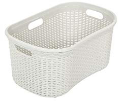 Addis Faux Rattan Hipster Laundry Clothes Basket, Mineral Light, 40-Litre, Minerial Grey, Single