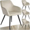 TecTake® Lot de 4 Chaises de Salle à Manger Chaises Rembourrées Fauteuil Salon Design Scandinave Pieds en Metal Noirs Élégant avec Accoudoirs Chaise Coiffeuse, Chambre, Salon, Bureau, Cabinet