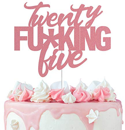 Twenty Five Rose Gold Glitzer Kuchen Topper 25 Jahre alt 25. Geburtstag Jahrestag Party Dekorationen Zubehör