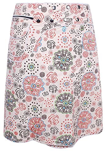 Vishes - Alternative Bekleidung - Wickelrock Rock zum Wickeln Druckknöpfe Sidebag Blumen Bedruckt