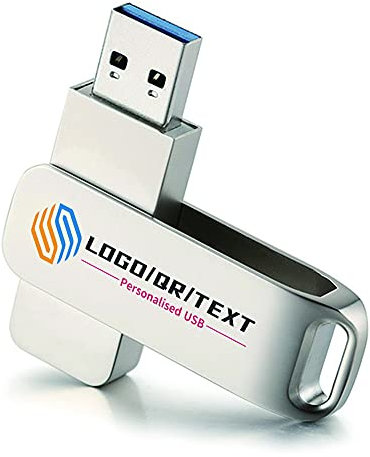 ASSIALL Clé USB Personnalisée 4Go USB 2.0 Mémoire Stick Imprimée ou Gravée avec le Logo/Texte/QR de l'entreprise Promotion du Centre Commercial Fête Annuelle Cadeau d'exposition 25 Pièces, Argent