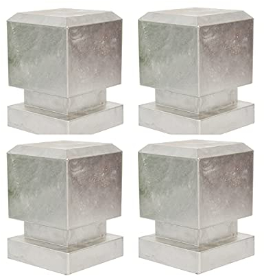 CLLX Pfostenkappen Für Zaunpfosten (4 Stück) - Abdeckung Für Gartenzaun Holz - Pfostenkappe Für Holzpfosten - Aluminiumguss Rostfrei - Kappe Für Pfosten,120x120mm