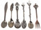 Tyenaza Kit de tenedor de cucharadita de café Tenedor de metal de estilo real vintage Cuchara de leche de café tallada Accesorios de café 6 unids/set(Latón antiguo)