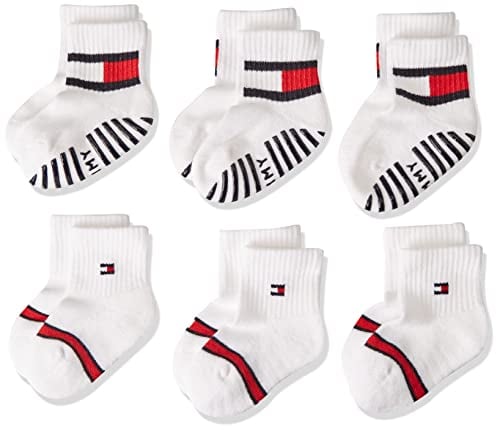 Tommy Hilfiger Unisex Baby Flag Sock 6 Pack Ecom, Weiß, 19 EU
