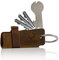 SENYOR CROW® Key Organizer mit Einkaufswagenlöser | Neuartiges Design für extra mehr Schlüssel | Hochwertiger Schlüsseletui aus Echtleder | Braun