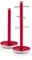 Swan SWKA1054RN Retro Towel Pole and Mug Tree, Weighted Base, Kitchen Storage Set with Chrome Accents, Red