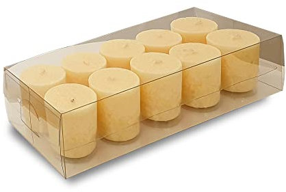 ONE GOODLIFE | Duftkerzen Geschenkset - Kerzen Set als Geschenk | 10 Stück Wachskerzen aus Stearin - Farbe Gelb | Aroma-Kerzen zu Weihnachten oder für die Aromatherapie | (Sucre Glaze)