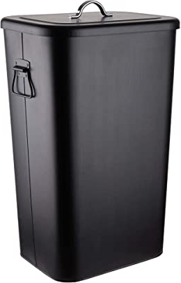 BUTLERS Universaltonne BINSTER - 41 Liter Mülltonne aus Metall mit abnehmbarem Deckel & Tragegriffen - Perfekt als Futtertonne, Wäschetonne, Mülleimer