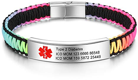 lorajewel Personalisierte Medizinische Alert ID Armbänder Edelstahl Silikon Notfallarmband Verstellbar Emergency SOS Armband für Herren Damen, Free Gravur (Farbe A)