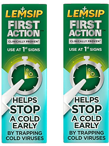 Lemsip Nasal Spray 20ml, Cold & Flu Relief, First Action Formula, Stops Early Symptoms, Pack of 2, Fast-Acting, Non-Drowsy, Easy Application, Essential Health Care Solution