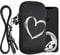 kwmobile Estuche de Neopreno Universal para Smartphone - Funda con Colgante y Cremallera para M - 5,5 - Dibujo de corazón