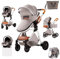 Prokoke Kinderwagen 3 in 1, Buggy mit Umkehrbarem Zwei-Wege-Schub, Kinderwagen Rahmen Aluminiumlegierung, Kombikinderwagen 3 in 1 Einem Klick Faltbar Baby Kleinkind Neugeborene (225 Light Grey)