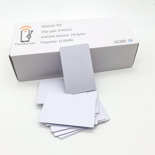 200pcs Timeskey NFC Tags Ntag213 NFC Karte Programmierbare NFC Karten NFC 213 Tags beschreibbare NFC Chips 144 Byte Speicher NFC Tags iPhone Kompatibel mit allen NFC-fähigen Handys und Geräten