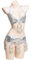 JRUIA Bauchtanz Kostümset Für Damen Professionelles Karnevals BH Und Gürtel Set Mit Perlenquaste Sexy Bauchtanz Kostüm Karneval BH Gürtel (2Stk),Silber,one size