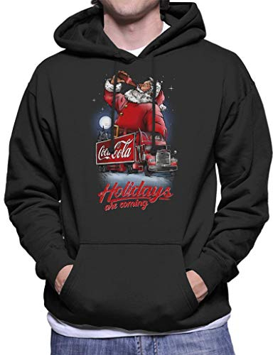 All+Every Coca Cola Santa And Truck Holidays Are Coming Men's Hooded Sweatshirt Black