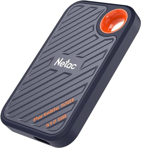 Netac ZX20 512 GB SSD portátil tipo C, hasta 2000 MB/s USB 3.2 Gen 2x2 unidad externa de estado sólido