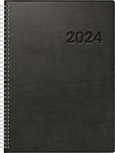 rido/idé Tageskalender Modell Conform 2024 1 Seite = 1 Tag Blattgröße 21 x 29,1 cm schwarz