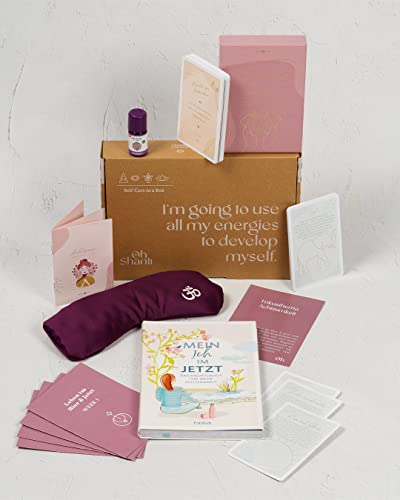 Oh Shanti Geschenkbox Achtsamkeit | Box mit verschiedenen Geschenken für Entspannung & Entschleunigung | Mindcards mit 4 Fokusthemen für einen ganzen bewussten Monat