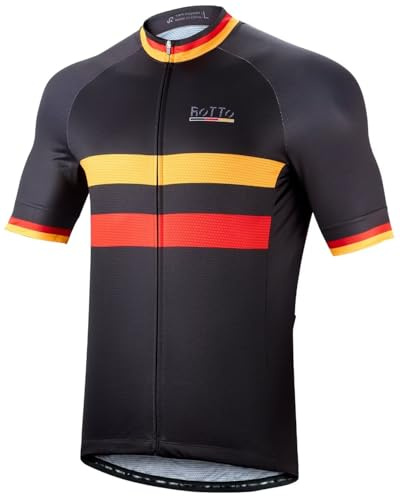 ROTTO Herren Radtrikot Fahrrad T-Shirt Kurzarm Einfache Linien Serie