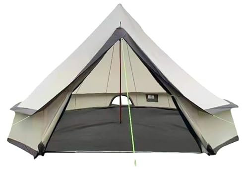 Komonee 4M Bell Tent With Stove Hole For Camping Glamping Light PU Material 4-6 Man Person Outdoor Festival Yurt House Waterproof Beach
