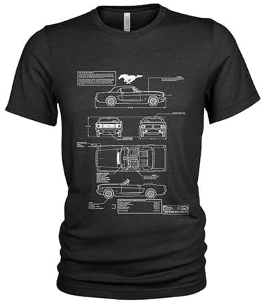 Ford Mustang T-Shirt Original Mechanical Blueprint
