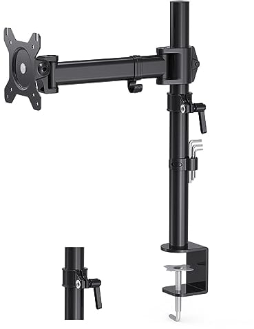 HFTEK 13-34 Zoll Monitor Halterung Monitor Arm Bildschirmhalterung monitorständer stand für LED LCD Bildschirme Monitor Tischalterung 1 Monitor Höhenverstellbar Neigbar Schwenkbar,VESA 75*75/100*100