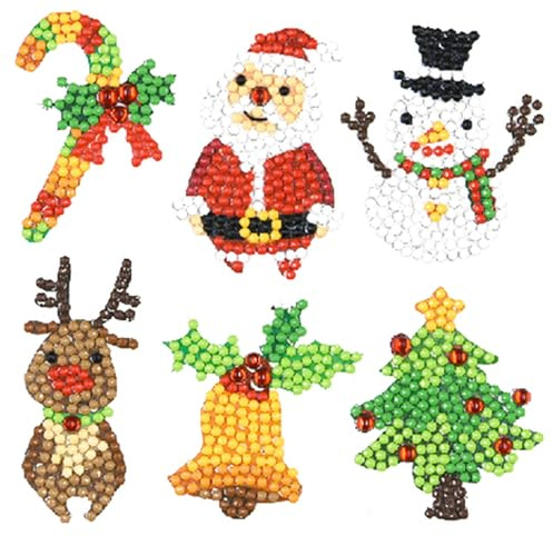 Pracht Creatives Hobby Diamond Painting Stickerset, Motiv Weihnachten, Bastelset zum Gestalten von Aufklebern mit Glitzersteinchen, für Kinder ab 5 Jahren