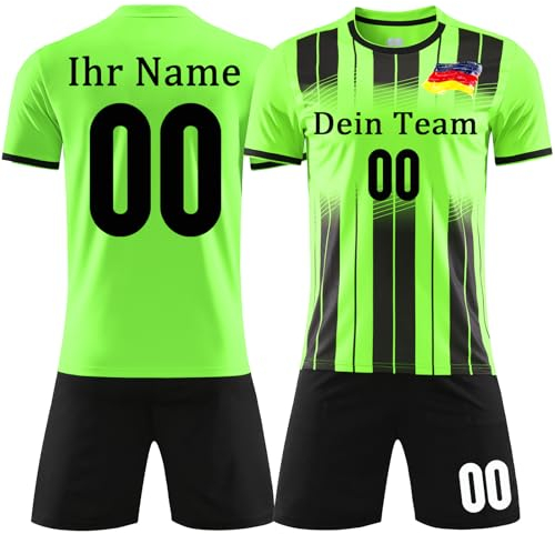 OPUTWDF Benutzerdefiniertes Trikot Kinder Herren mit Eigenem Namen Personalisiert Fussball Trikot Kinder Set und Number