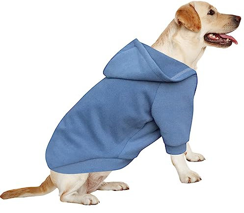 HuaLiSiJi Hoodie Hund Groß Hundepullover Grosse Hunde Hundepullover Labrador, Warm und Leicht, Mit Einer Weichen Textur, Leicht zu Tragen und Hellen Farben (5XL, Haze Blue)