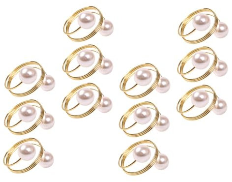 BESTonZON 12stücke Serviettenringe Mit Perlen Und Platinglanz Serviettenschnallen Für Tischdeko Hochzeit Und Party Diverse Farben